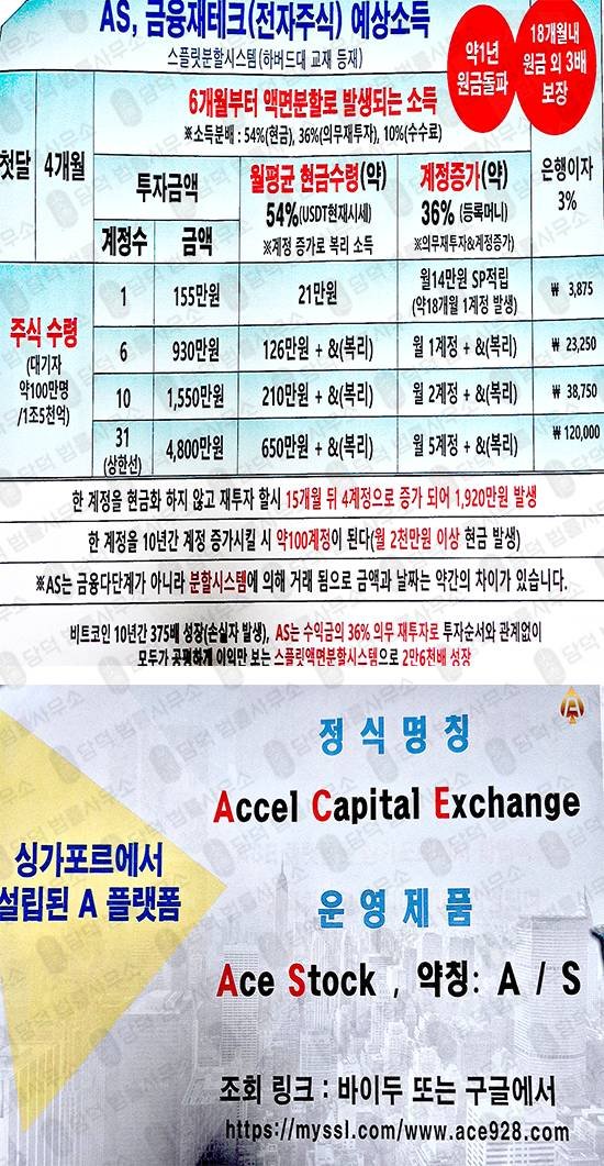 이 사진은 담덕법률사무소에서 캡쳐해둔 마진거래피해(ACE) 웹사이트 캡쳐 사진이며 URL은 ace928.com 입니다.