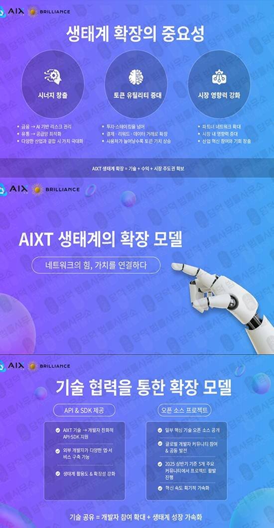 이 사진은 담덕법률사무소에서 캡쳐해둔 토큰(AIXT) 관련 자료 사진입니다.