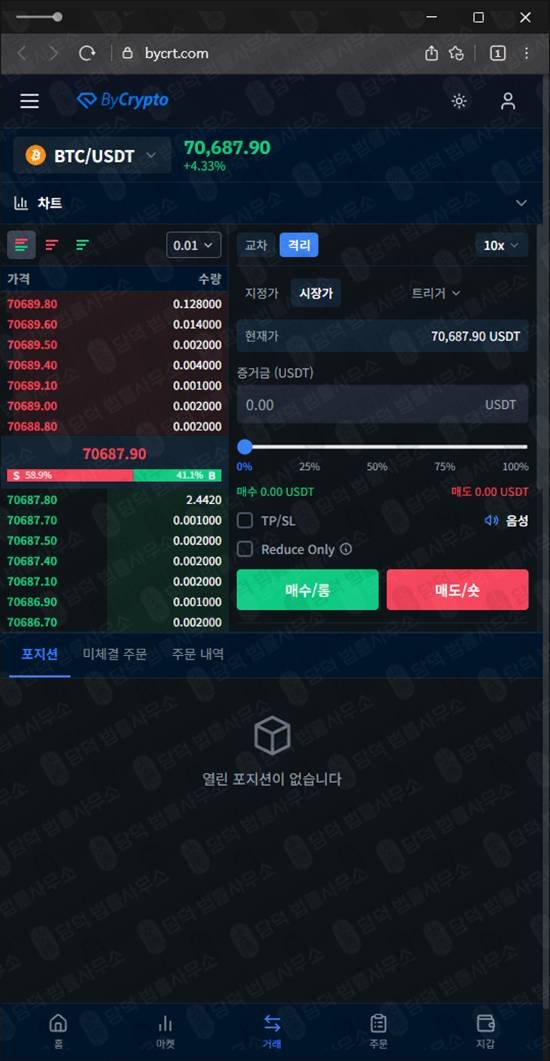 이 사진은 담덕법률사무소에서 캡쳐해둔 위장(HTS) 웹사이트 캡쳐 사진이며 URL은 bycrt.com 입니다.