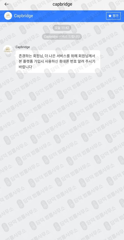 이 사진은 담덕법률사무소에서 캡쳐해둔 캡브릿지(CAPBridgeLite) 관련 자료 사진입니다.