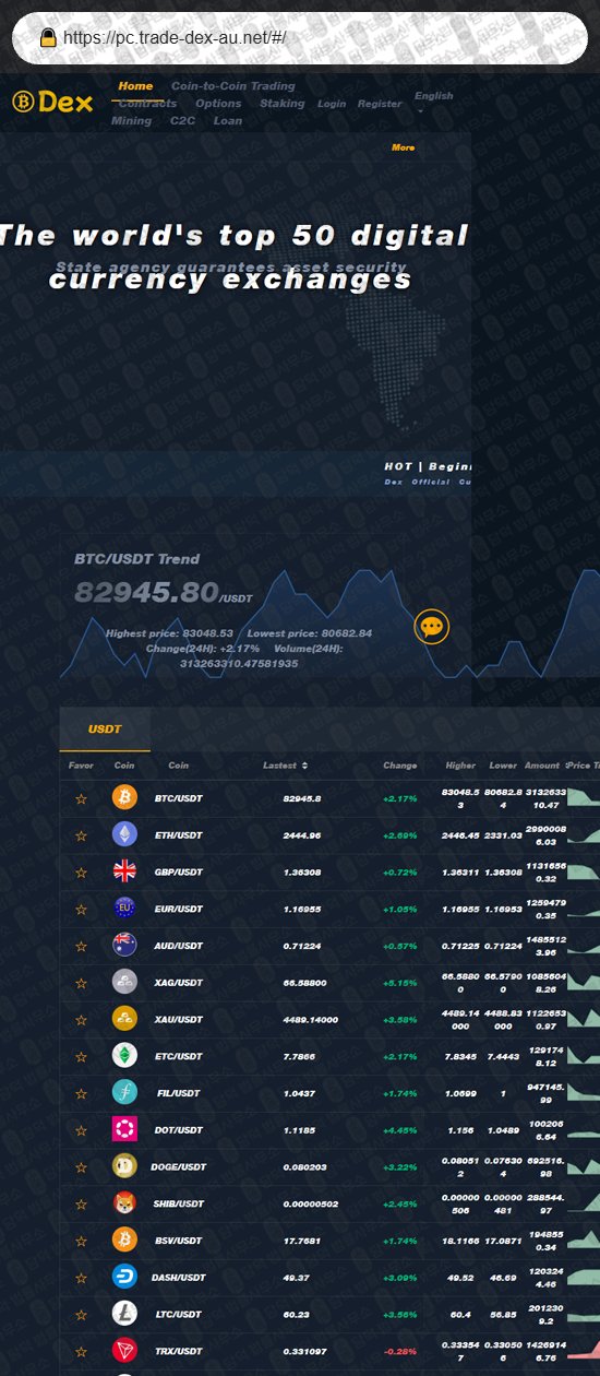 이 사진은 담덕법률사무소에서 캡쳐해둔 덱스(Dex) 웹사이트 캡쳐 사진이며 URL은 cryptopro-web3.net 입니다.