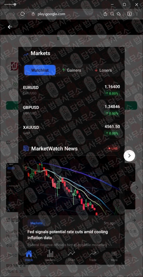 이 사진은 담덕법률사무소에서 캡쳐해둔 디오스(Dios Derivative) 웹사이트 캡쳐 사진이며 URL은 google.com 입니다.