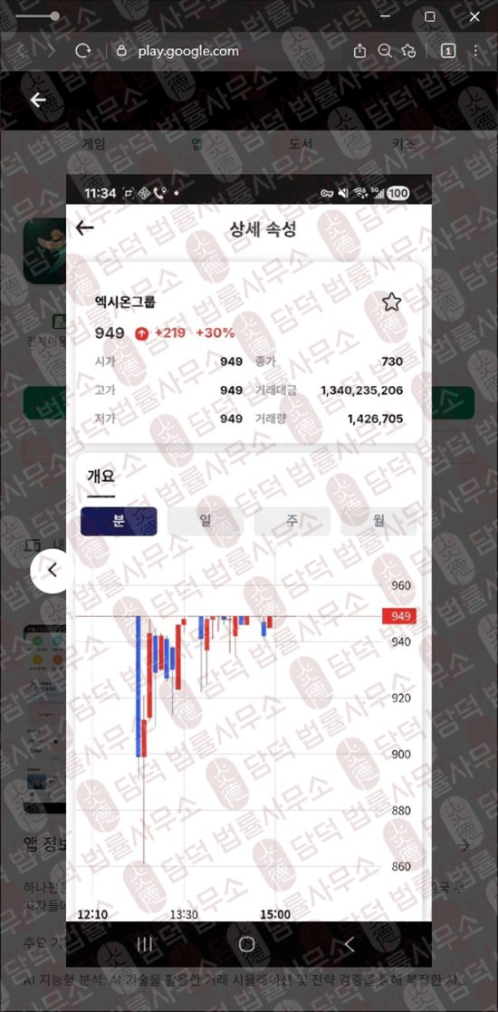 이 사진은 담덕법률사무소에서 캡쳐해둔 사칭(Hana Fn) 웹사이트 캡쳐 사진이며 URL은 google.com 입니다.