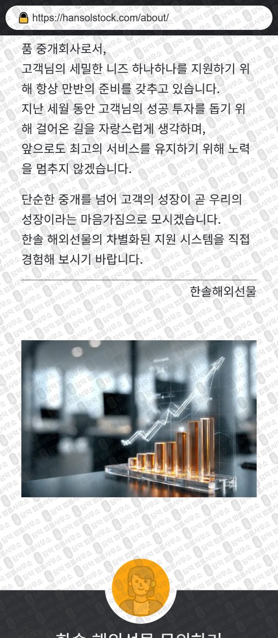 이 사진은 담덕법률사무소에서 캡쳐해둔 한솔(HANSOL) 웹사이트 캡쳐 사진이며 URL은 hansolstock.com 입니다.