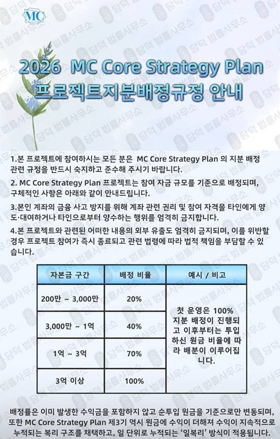 이 사진은 담덕법률사무소에서 캡쳐해둔 밴드(MC) 웹사이트 캡쳐 사진이며 URL은 mcglobal-plus.com 입니다.