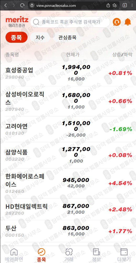 이 사진은 담덕법률사무소에서 캡쳐해둔 메리츠증권(SNS) 웹사이트 캡쳐 사진이며 URL은 mobile.kr 입니다.