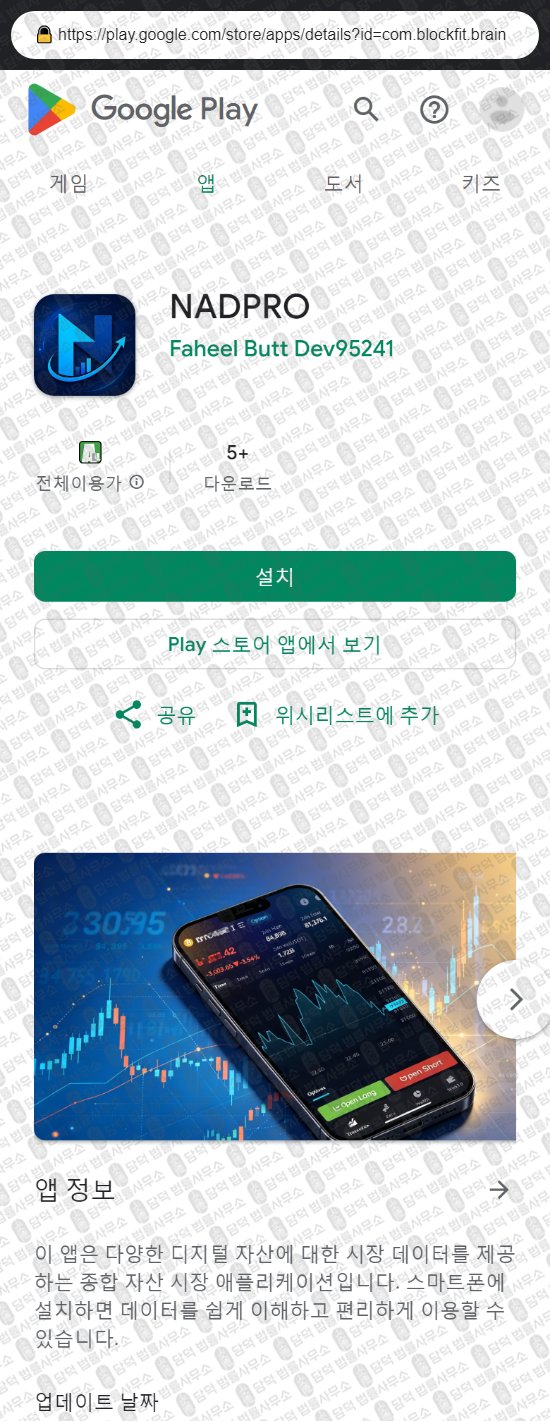 이 사진은 담덕법률사무소에서 캡쳐해둔 어플(NADPRO) 웹사이트 캡쳐 사진이며 URL은 google.com 입니다.