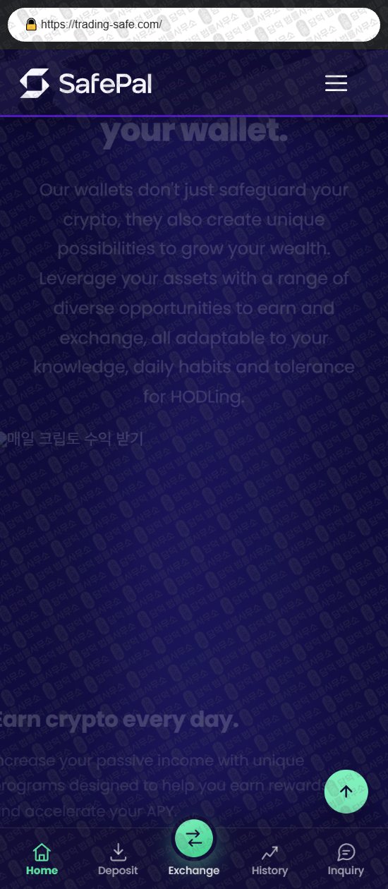 이 사진은 담덕법률사무소에서 캡쳐해둔 세이프팔(SafePal) 웹사이트 캡쳐 사진이며 URL은 trading-safe.com 입니다.